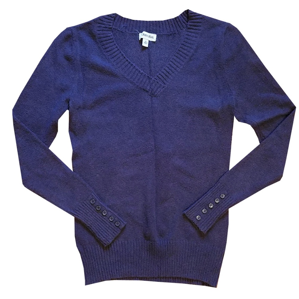 Super Soft Navy Blue V-Neck Sweater